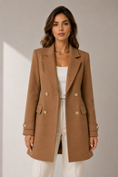 Blazer Longo de Alfaiataria Transpassado Anabeaz