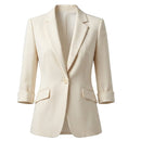 blazer feminino bege
blazer alfaiataria bege
blazer slim fit bege
moda executiva feminina bege
blazer elegante bege
anabeaz