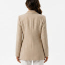 blazer alfaiataria feminino de lã mista bege