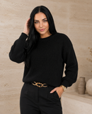 Blusa de frio feminina tricot oversized manga bufante Anabeaz na cor preto, estilo casual chic 
Blusa de Tricot, Tricot Feminino, Blusa Oversized, Manga Bufante, Tricot Premium, Blusa de Frio, Suéter Feminino, Moda Inverno, Meia-Estação, Casual Chic, Tamanho Único, Blusa que Não Pinica, Anabeaz, Inverno 2026, Roupas Confortáveis