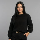 Blusa de frio feminina tricot oversized manga bufante Anabeaz na cor preto, estilo casual chic 
Blusa de Tricot, Tricot Feminino, Blusa Oversized, Manga Bufante, Tricot Premium, Blusa de Frio, Suéter Feminino, Moda Inverno, Meia-Estação, Casual Chic, Tamanho Único, Blusa que Não Pinica, Anabeaz, Inverno 2026, Roupas Confortáveis