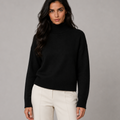 Suéter Feminino Tricot Gola Alta Inverno Anabeaz