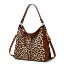 Bolsa Grande Feminina de Couro PU Leopardo