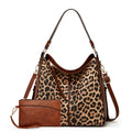 Bolsa Grande Feminina de Couro PU Leopardo