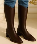 Bota Cano Longo Feminina de Couro de Inverno Elegante | Western