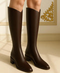 Bota Cano Longo Feminina de Couro de Inverno Elegante | Western