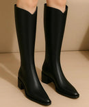Bota Cano Longo Feminina de Couro de Inverno Elegante | Western