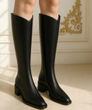 Bota Cano Longo Feminina de Couro de Inverno Elegante | Western