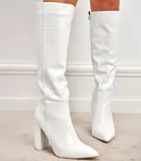 Bota Feminina Cano Alto de Couro para o Inverno | Brenda