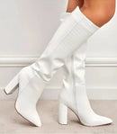 Bota Feminina Cano Alto de Couro para o Inverno | Brenda