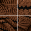 Suéter Listrado, Tricot Grosso Feminino, Blusa de Frio Listrada, Suéter Quiet Luxury, Tricô Old Money, Blusa Tricot Encorpada, Suéter Preto e Branco, Anabeaz, Moda Inverno 2026, Tricot Geométrico Premium
Detalhe aproximado da textura geométrica premium e pontos grossos do suéter listrado feminino Anabeaz.