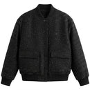 Jaqueta Bomber Feminina Paetê Brilho Elegante | Siara