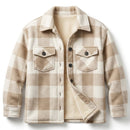 jaqueta xadrez feminina bege
jaqueta peluciada feminina bege
jaqueta flanelada feminina bege
moda inverno feminina bege
casaco feminino inverno bege 