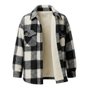 jaqueta xadrez feminina preto e branco
jaqueta peluciada feminina preto e branco
jaqueta flanelada feminina preto e branco
moda inverno feminina preto e branco 
casaco feminino inverno preto e branco 