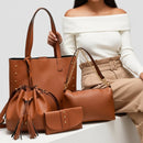 Kit 4 Bolsas Feminina de Couro Anabeaz