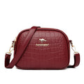 Bolsa Feminina de Couro Transversal  Charm Croco Original Anabeaz