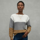 Suéter Tricot Feminino Listrado Grosso Gola Canoa  Bege escuro com Branco Anabeaz
Suéter Listrado Grosso, Tricot Gola Canoa, Blusa Canelada Encorpada, Suéter Feminino Pesado, Tricô Blocos de Cores, Blusa de Frio Elegante, Suéter Estilo Leci, Anabeaz Premium, Inverno 2026, Moda Casual Chic