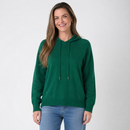 Suéter Tricô Feminino com Capuz Oversized Baker Anabeaz