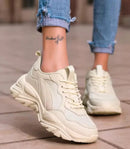 Tênis Casual Chunky Feminino Respirável Confortável Anabeaz