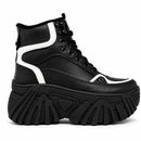 Tênis Chunky Botinha Plataforma Feminino Preto e Branco Anabeaz tênis chunky plataforma, estilo buffalo, salto 6cm, Anabeaz, solado tratorado, streetwear feminino, gringa blogueira Pinterest.