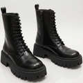 Bota Tratorada Feminina de Couro Cano Longo Original Anabeaz