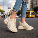 Tênis Casual Chunky Feminino Respirável Confortável Anabeaz