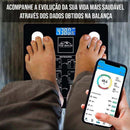 Balança digital sincronizada com aplicativo para monitoramento de saúde loja anabeaz
