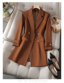 Blazer Longo de Alfaiataria Transpassado Anabeaz
