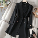 Blazer Longo de Alfaiataria Transpassado Anabeaz
