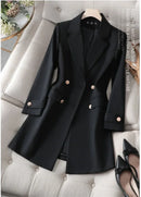 Blazer Longo de Alfaiataria Transpassado Anabeaz