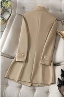 Blazer Longo de Alfaiataria Transpassado Anabeaz
