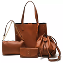Bolsa feminina média de couro legítimo para uso diário marrom loja anabeaz