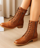 Bota Cano Médio Feminina Vintage Coturno | Leslo