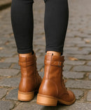 Bota Cano Médio Feminina Vintage Coturno | Leslo