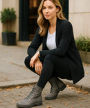 Bota Cano Médio Feminina Vintage Coturno | Leslo