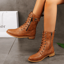 Bota Cano Médio Feminina Vintage Coturno | Leslo