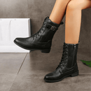 Bota Cano Médio Feminina Vintage Coturno | Leslo
