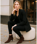Bota Feminina Cano Curto Camurça Salto Fino Elegante | Lili