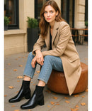 Bota Feminina Cano Curto Knit em Couro Elegante | Fleury