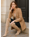 Bota Feminina Cano Longo com Salto Fino e Bico Elegante | Tessa
