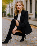 Bota Feminina Cano Longo com Salto Fino e Bico Elegante | Tessa