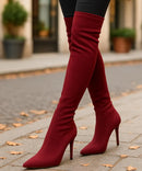 Bota Feminina Cano Longo com Salto Fino e Bico Elegante | Tessa