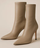 Bota Feminina De Couro Cano Médio Salto Fino Elegante | Chelsea