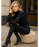 Bota Feminina De Couro Cano Médio Salto Fino Elegante | Chelsea