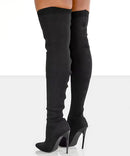 Bota Feminina Over the Knee Knit Salto Fino | Miori