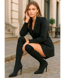 Bota Feminina Over the Knee Knit Salto Fino | Miori