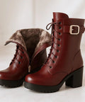 Bota Feminina Tratorada Forrada Coturno de Inverno | Fenix