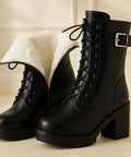 Bota Feminina Tratorada Forrada Coturno de Inverno | Fenix