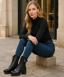 Bota Feminina Tratorada Forrada Coturno de Inverno | Fenix