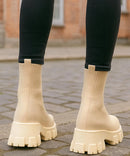 Bota Feminina Tratorada Knit de Inverno Urbano | Soled